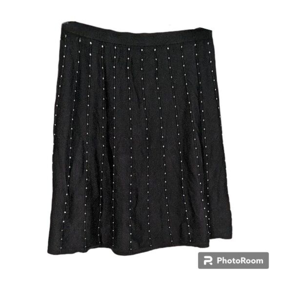 SPENSE Sweater Skirt Black and White Knit Pleated, Size XL - Picture 1 of 8